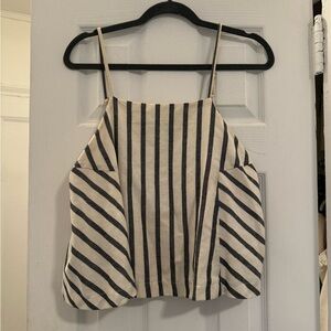 MPC Striped Blouse White and Black Size Large